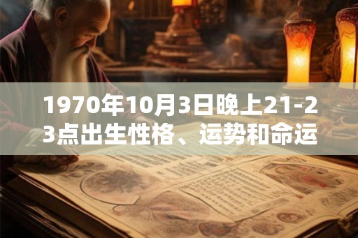 1970年10月3日晚上21-23点出生性格、运势和命运