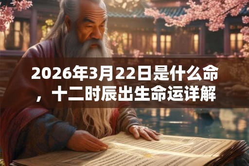 2026年3月22日是什么命，十二时辰出生命运详解