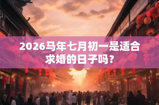 2026马年七月初一是适合求婚的日子吗？