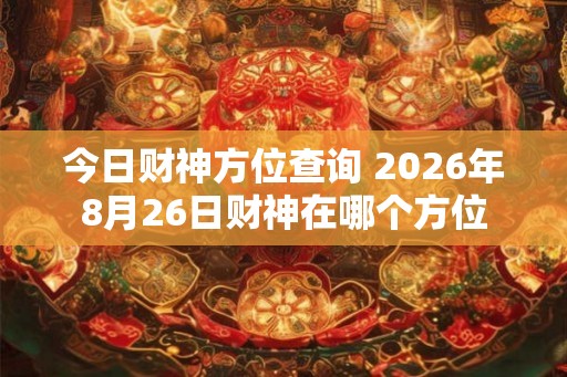 今日财神方位查询 2026年8月26日财神在哪个方位
