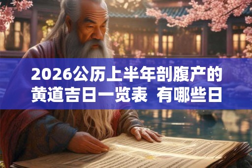 2026公历上半年剖腹产的黄道吉日一览表  有哪些日子适宜剖腹产