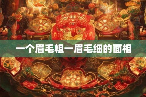 一个眉毛粗一眉毛细的面相 一个眉毛粗一眉毛细的面相