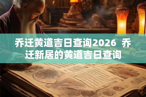 乔迁黄道吉日查询2026  乔迁新居的黄道吉日查询