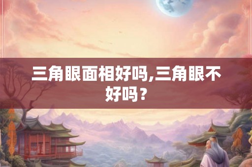 三角眼面相好吗,三角眼不好吗？