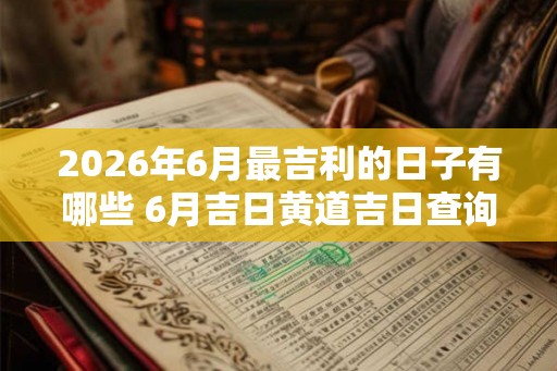 2026年6月最吉利的日子有哪些 6月吉日黄道吉日查询
