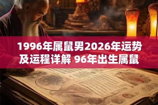 1996年属鼠男2026年运势及运程详解 96年出生属鼠人2026全年每月运势男性