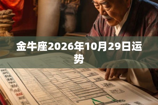 金牛座2026年10月29日运势 金牛座2026年10月29日运势