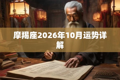 摩羯座2026年10月运势详解