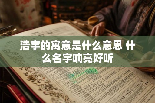 浩宇的寓意是什么意思 什么名字响亮好听