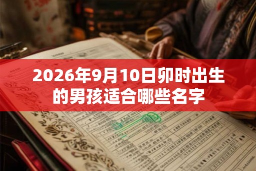 2026年9月10日卯时出生的男孩适合哪些名字