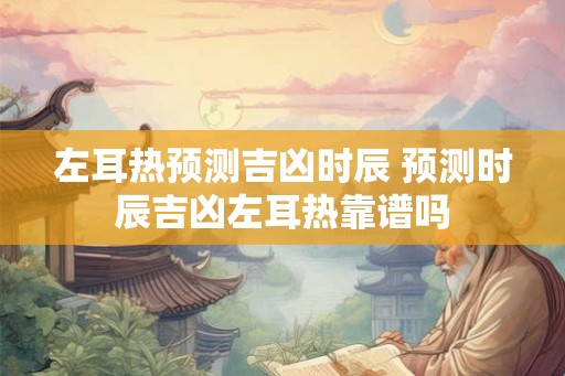 左耳热预测吉凶时辰 预测时辰吉凶左耳热靠谱吗