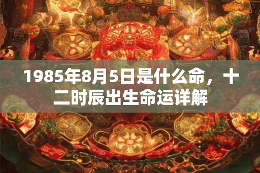 1985年8月5日是什么命,十二时辰出生命运详解 1985年8月5日是什么命,十二时辰出生命运详解