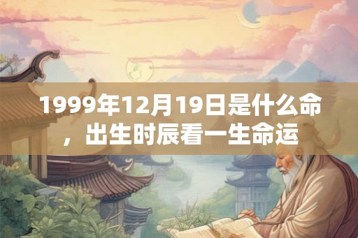 1999年12月19日是什么命，出生时辰看一生命运