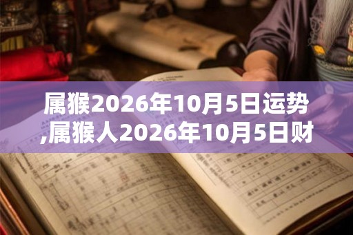 属猴2026年10月5日运势,属猴人2026年10月5日财运,生肖猴2026年10月5日运势