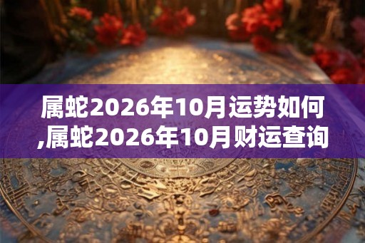属蛇2026年10月运势如何,属蛇2026年10月财运查询
