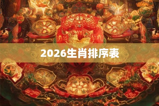 2026生肖排序表