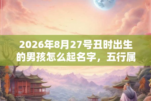 2026年8月27号丑时出生的男孩怎么起名字，五行属什么