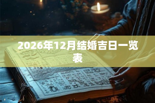 2026年12月结婚吉日一览表