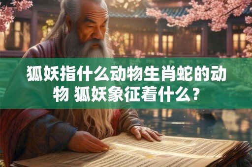 狐妖指什么动物生肖蛇的动物 狐妖象征着什么？