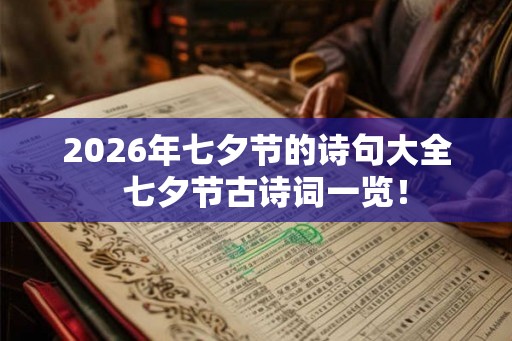 2026年七夕节的诗句大全  七夕节古诗词一览！
