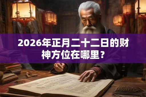 2026年正月二十二日的财神方位在哪里？