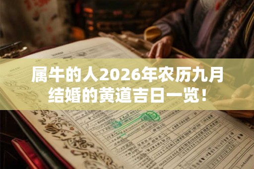 属牛的人2026年农历九月结婚的黄道吉日一览！