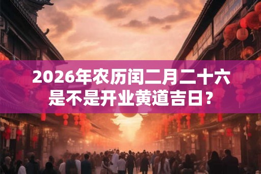 2026年农历闰二月二十六是不是开业黄道吉日？