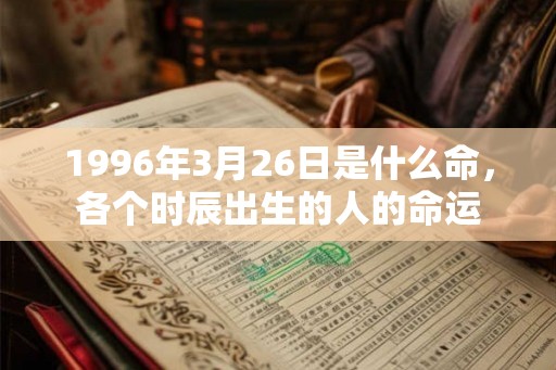 1996年3月26日是什么命，各个时辰出生的人的命运