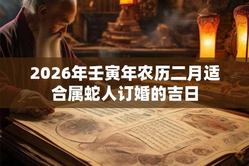 2026年壬寅年农历二月适合属蛇人订婚的吉日
