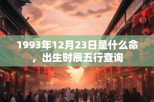 1993年12月23日是什么命，出生时辰五行查询