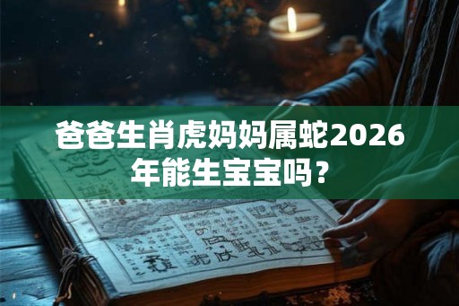 爸爸生肖虎妈妈属蛇2026年能生宝宝吗? 爸爸生肖虎妈妈属蛇2026年能生宝宝吗?
