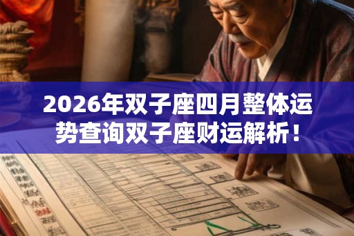 2026年双子座四月整体运势查询双子座财运解析！