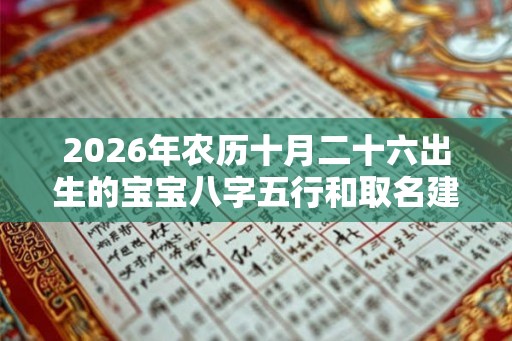 2026年农历十月二十六出生的宝宝八字五行和取名建议