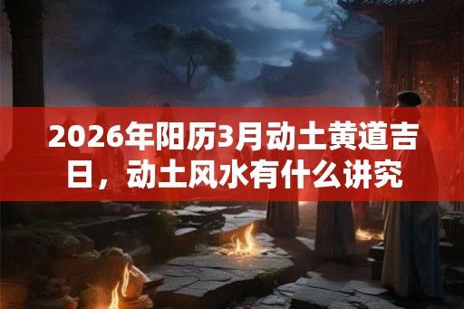 2026年阳历3月动土黄道吉日，动土风水有什么讲究