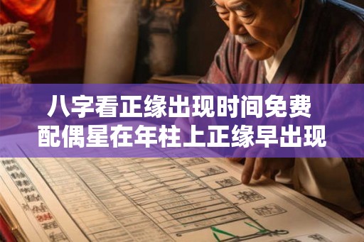 八字看正缘出现时间免费 配偶星在年柱上正缘早出现