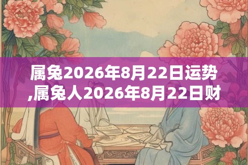 属兔2026年8月22日运势,属兔人2026年8月22日财运,生肖兔2026年8月22日运势
