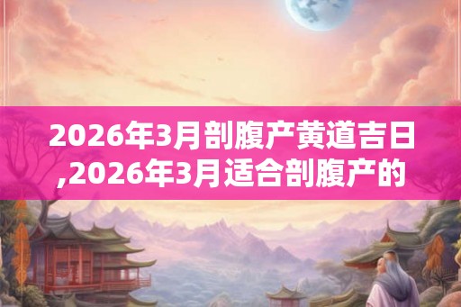 2026年3月剖腹产黄道吉日,2026年3月适合剖腹产的日子