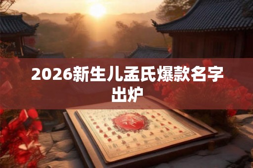2026新生儿孟氏爆款名字出炉