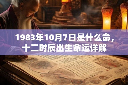 1983年10月7日是什么命,十二时辰出生命运详解 1983年10月7日是什么命,十二时辰出生命运详解