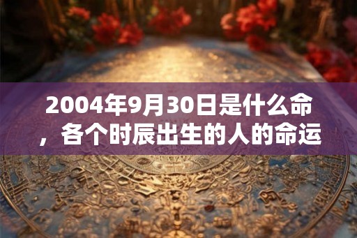 2004年9月30日是什么命，各个时辰出生的人的命运