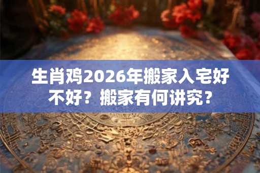 生肖鸡2026年搬家入宅好不好？搬家有何讲究？