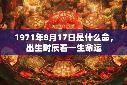 1971年8月17日是什么命，出生时辰看一生命运