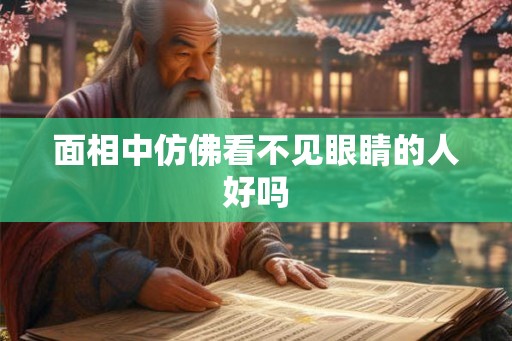 面相中仿佛看不见眼睛的人好吗