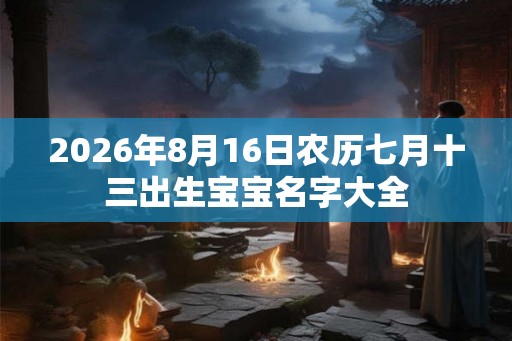 2026年8月16日农历七月十三出生宝宝名字大全
