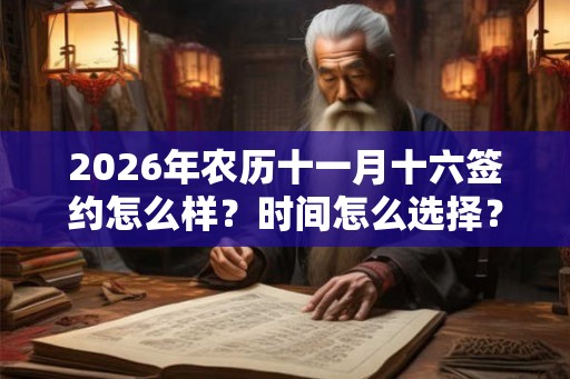 2026年农历十一月十六签约怎么样?时间怎么选择? 2026年农历十一月十六签约怎么样?时间怎么选择?