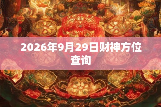 2026年9月29日财神方位查询