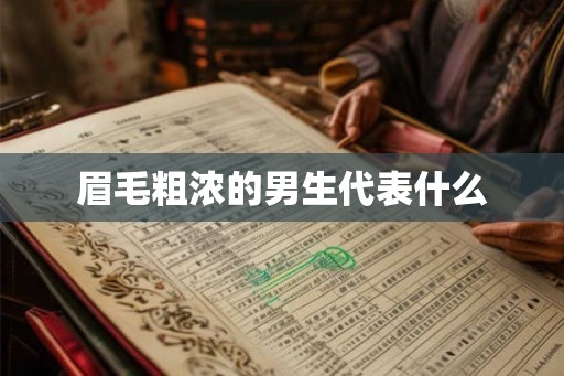 眉毛粗浓的男生代表什么