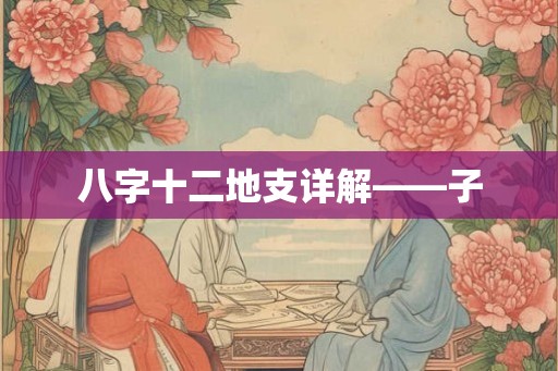 八字十二地支详解——子 八字十二地支详解——子