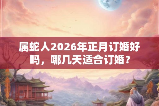 属蛇人2026年正月订婚好吗,哪几天适合订婚? 属蛇人2026年正月订婚好吗,哪几天适合订婚?