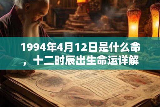 1994年4月12日是什么命,十二时辰出生命运详解 1994年4月12日是什么命,十二时辰出生命运详解